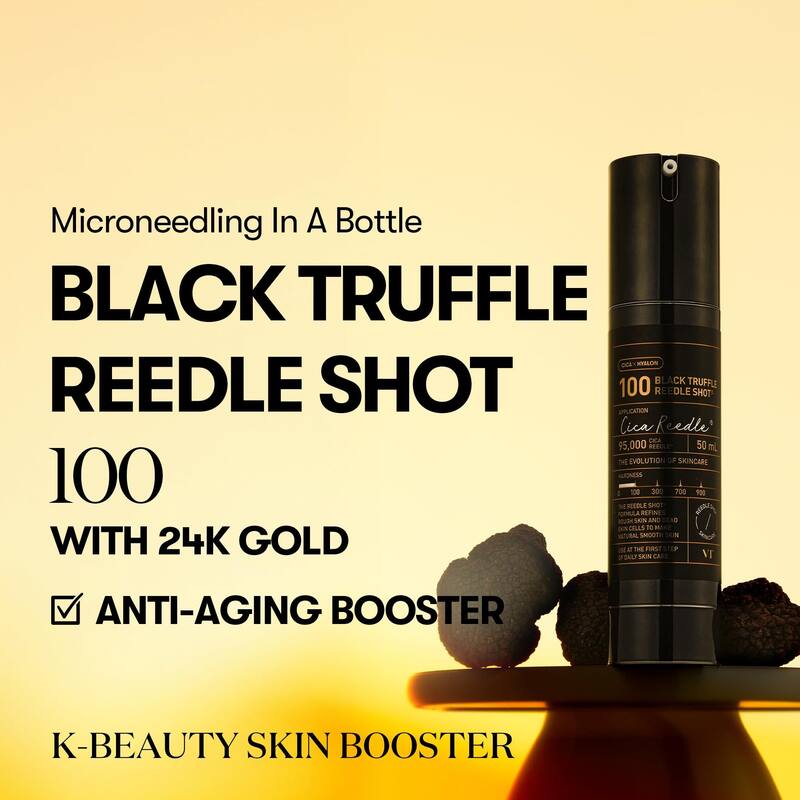 Sérum VT COSMETICS Black Truffle Reedle Shot 100 50 ml com ouro 24